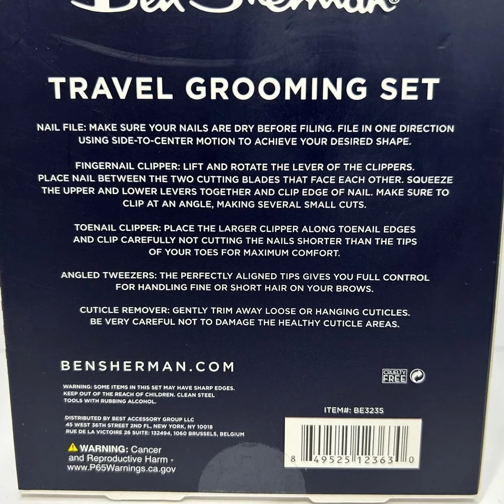 Ben Sherman Travel Grooming Set 5-Piece Manicure Kit with Case New
